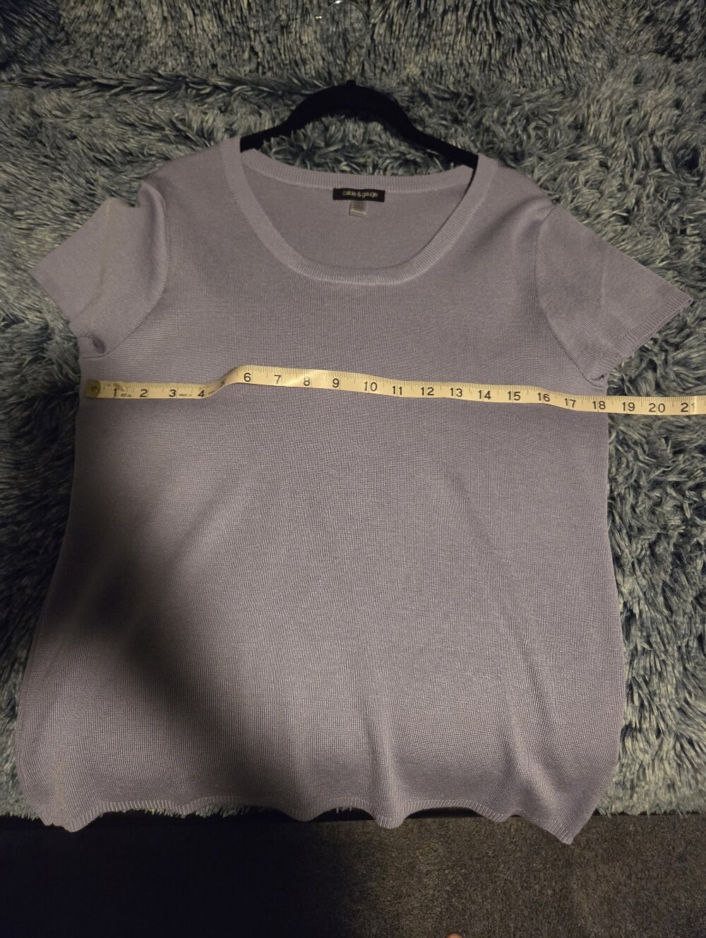 Cable & Gauge Light Lavender Scoop Neck Short Sleeve Top - Picture 3 of 4